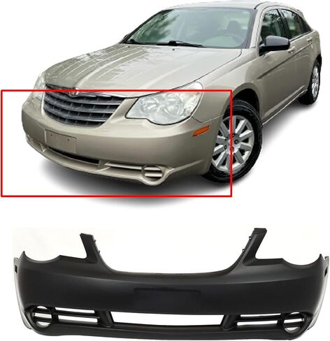 FitParts Compatible With Front Bumper Cover 2007 2008 2009 2010 Chrysler Sebring Sedan/Convertible 07 08 09 10. New, Primed & Ready for Paint. CH1000897 68004594AD in Saudi Arabia