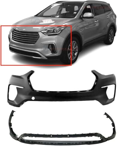 FitParts Compatible with Front Bumper Covers Kit 2017 2018 2019 Hyundai Santa Fe GLS SEL SE HY1000216 HY1015107, 86511B8AA0 86512B8AA0 in Saudi Arabia