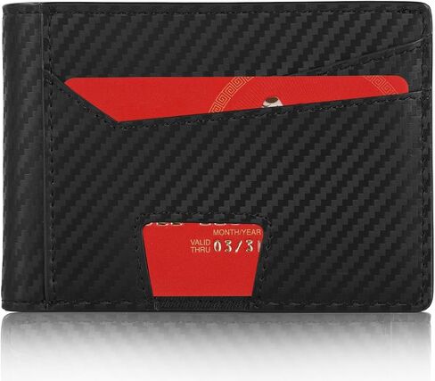 RFID Wallet for Men, Leather Mens Wallet with 2 ID Windows, Stylish in Gift Box, Perfect Gifts for Men(Black) in Saudi Arabia