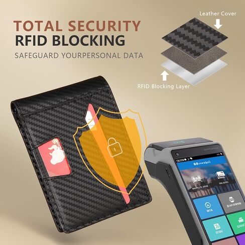 RFID Wallet for Men, Leather Mens Wallet with 2 ID Windows, Stylish in Gift Box, Perfect Gifts for Men(Black) in Saudi Arabia