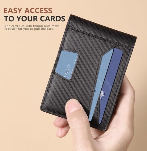RFID Wallet for Men, Leather Mens Wallet with 2 ID Windows, Stylish in Gift Box, Perfect Gifts for Men(Black) in Saudi Arabia