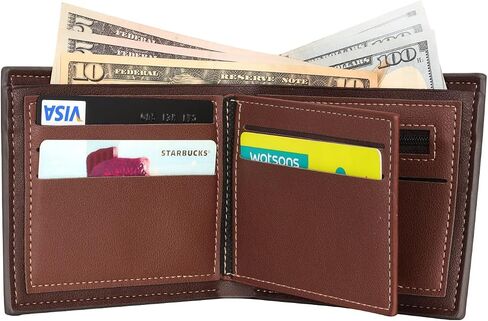 Personalized Photo Wallet for Men, Custom Engraved Bifold with Picture and Initial, PU Leather, Multiple Card Slots in Saudi Arabia