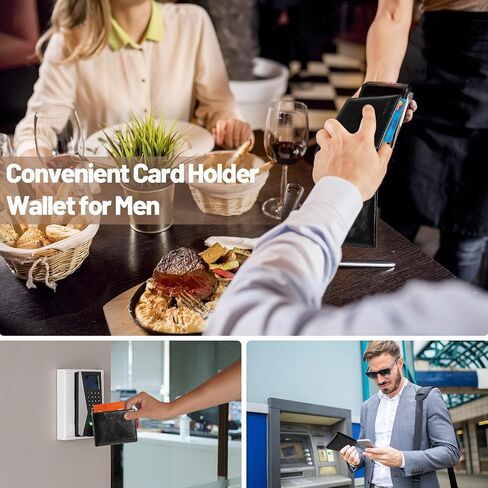 محفظة للرجال والنساء محافظ جلدية حقيقية - حظر RFID ثنائي الطول مع 8 فتحات بطاقات ونوافذ معرف مزدوجة وجيوب نقدية - هدية عيد ميلاد له ، هي ، لها ، in Saudi Arabia