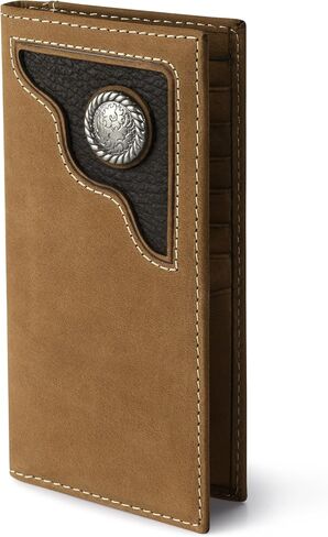 Wrangler Slim Genuine Leather Bifold Wallet for Men - Long Card Holder Wallets | Durable Mens Western Wallets with Extra Capacity & Gift Ready in Saudi Arabia