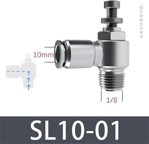 1PCS الصلب غير القابل للصدأ صمام الخانق SL SL4-M5 SL6-M5 الأسطوانة صمام دواسة الوقود 4 6 8 10 12 مم صمام تدفق غاز الخيط الصغير (SL10-04) in Saudi Arabia