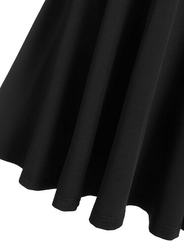 DRESSFO Women's Gothic Dress Punk Spaghetti Strap Dress Retro Empire Waist Dress Vintage Lace Up 1950s Dresses in Saudi Arabia