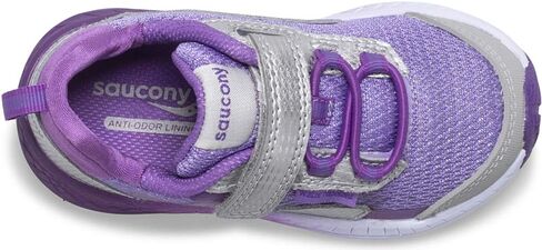 حذاء الجري Saucony Wind Shield Alternative Closure Jr.، أزرق داكن/رمادي/أحمر، مقاس 4 US للجنسين للأطفال الصغار in Saudi Arabia