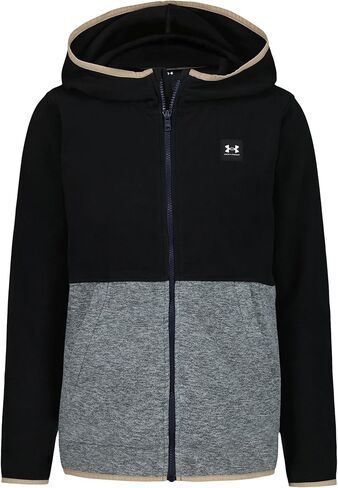 سترة بغطاء للرأس بشعار Under Armour UA RIVAL، شعار أسود/لحاف، 7 in Saudi Arabia