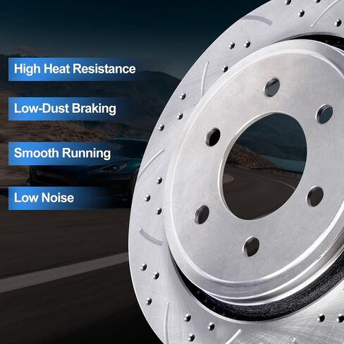 مجموعات الفرامل البديلة منصات الفرامل الخلفية ومجموعة الدوارات متوافقة مع Ford F-150 2015-2017 ؛ 6 العروة ، فرامل انتظار كهربائية/تعمل بالطاقة in Saudi Arabia