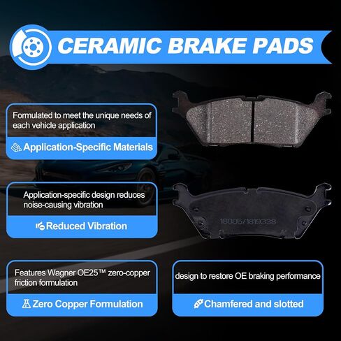 مجموعات الفرامل البديلة منصات الفرامل الخلفية ومجموعة الدوارات متوافقة مع Ford F-150 2015-2017 ؛ 6 العروة ، فرامل انتظار كهربائية/تعمل بالطاقة in Saudi Arabia
