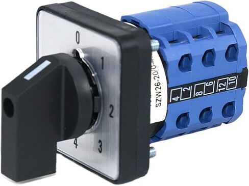 1pcs SZW26/LW26-20 20A Three Pole Five Position 64X64 48X48 mm Panel Silver Contact Transfer Rotary Cam Universal Switch(0-4.3 01234 64X64mm) in Saudi Arabia
