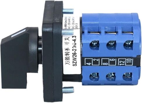 1pcs SZW26/LW26-20 20A Three Pole Five Position 64X64 48X48 mm Panel Silver Contact Transfer Rotary Cam Universal Switch(0-4.3 01234 64X64mm) in Saudi Arabia