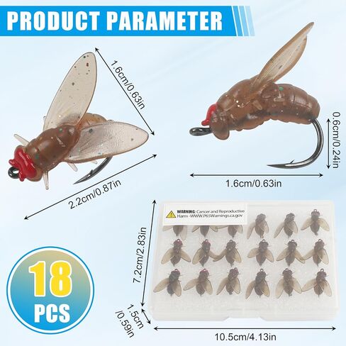 Fly Fishing Bait,18pcs Fly Fishing Flies Dry Wet Flies Bass Fly Fishing Lures Trout Panfish Flies Swimbaits Freshwater Saltwater Flies Fly Fishing Hook Artificial Soft Bait in Saudi Arabia