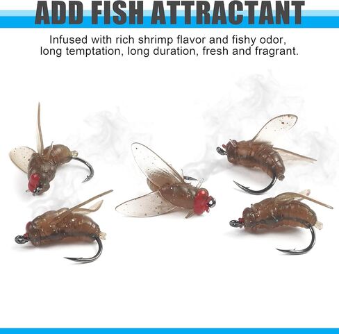 Fly Fishing Bait,18pcs Fly Fishing Flies Dry Wet Flies Bass Fly Fishing Lures Trout Panfish Flies Swimbaits Freshwater Saltwater Flies Fly Fishing Hook Artificial Soft Bait in Saudi Arabia