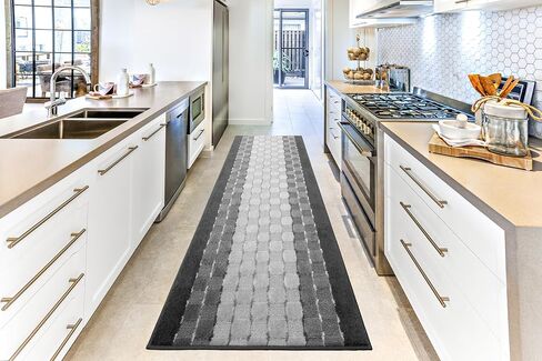 30 ft Extra Long Non-Slip Gray Carpet Runner Rug with Rubber Backing for Hallways Entryway Kitchen Bathroom, Custom Cut, Checkered Pattern in Kuwait