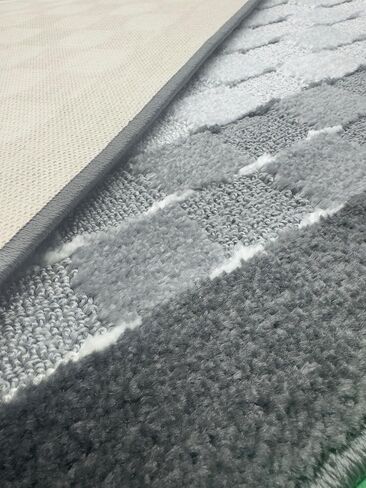 30 ft Extra Long Non-Slip Gray Carpet Runner Rug with Rubber Backing for Hallways Entryway Kitchen Bathroom, Custom Cut, Checkered Pattern in Kuwait