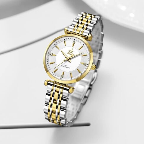 SK Classic Women Watches Fashion Ladies Dress Watch Solid Stainless Steel Band in Saudi Arabia