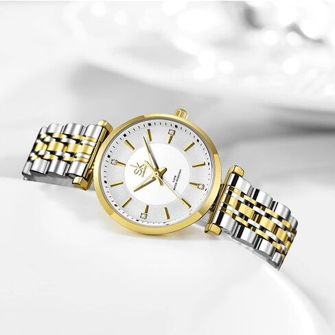 SK Classic Women Watches Fashion Ladies Dress Watch Solid Stainless Steel Band in Saudi Arabia