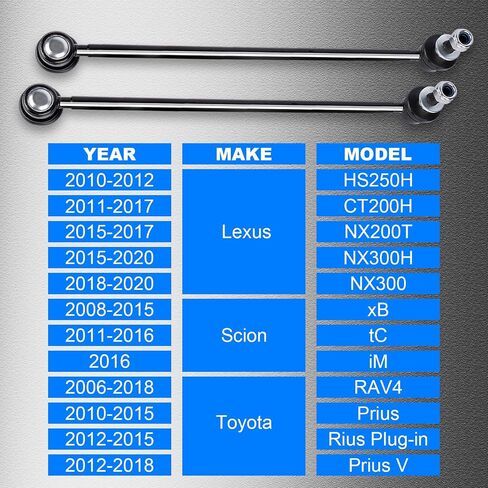 K750043 Sway Bar Link Front, Stabilizer Bar Link Compatible with Lexus for CT200h 2011-2017, for Scion for xB 2008-2015, for Toyota for RAV4 2006-2018 in Saudi Arabia