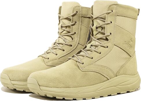Soulsfeng Men's Women's Tactical Boots Lightweight Side Zipper Outdoors Combat Hiking Desert Military Boots in Kuwait