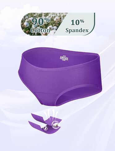 voenxe Women Underwear Cotton Hipster Panties,Stretch Bikini Women's Full Coverage Brief,Soft Breathable Ladies Undies,5 Pack in Saudi Arabia