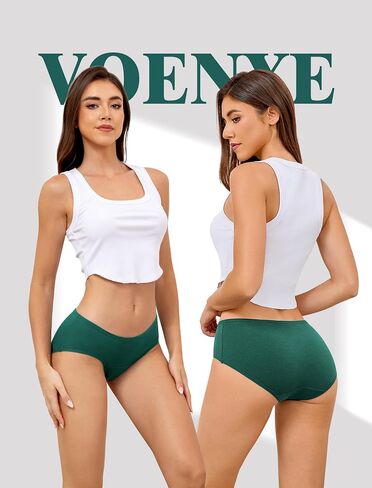 voenxe Women Underwear Cotton Hipster Panties,Stretch Bikini Women's Full Coverage Brief,Soft Breathable Ladies Undies,5 Pack in Saudi Arabia
