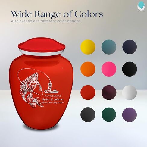 Geturns Embrace Adult Personalized Fishing Cremation Urns for Human Ashes I Large Pearl Cobalt Blue Funeral Urn for Men and Women I 200 lbs in Saudi Arabia