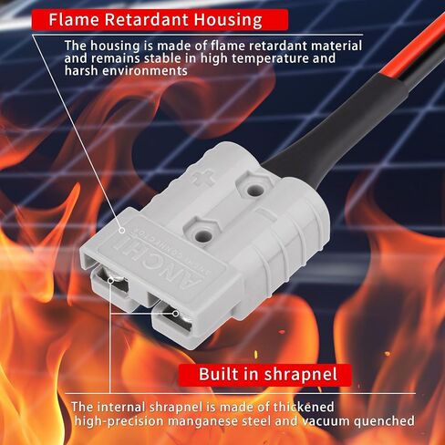 10AWG 2FT Anderson Connector 50 Amp Cable,Anderson SB50 Plug Battery Quick Connector Cable for Solar and Wind Energy Systems Battery Power Connections in Saudi Arabia