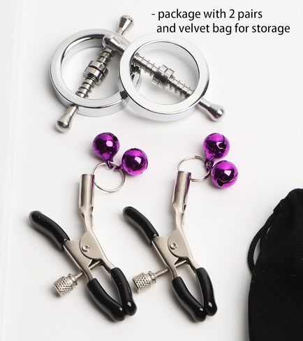 4ps Fake Nipple Rings Clamps Fake Nipple Piercing Nipple Jewelry Body Jewelry Clips Non-Piercing for Women in Kuwait