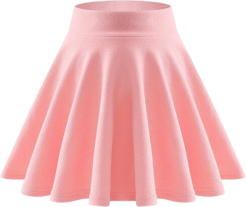 Girls Skirt School Uniform Skirts for Girls Casual Mini Flare Plain Pleated Stretch Waist Skater Skirt White-Size10-11Y in Saudi Arabia