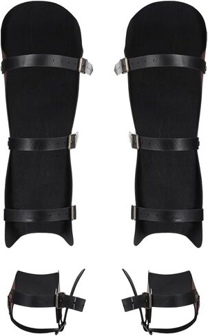 XGOPTS Medieval Faux Leather Gaiters for Men & Women - Vintage Middle Ages Knight Leg Armor Mercenary Guards for LARP in Kuwait