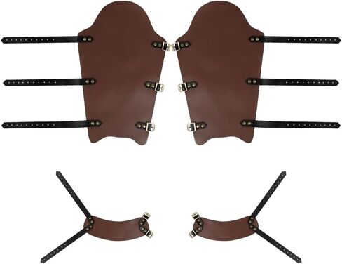 XGOPTS Medieval Faux Leather Gaiters for Men & Women - Vintage Middle Ages Knight Leg Armor Mercenary Guards for LARP in Kuwait