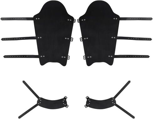 XGOPTS Medieval Faux Leather Gaiters for Men & Women - Vintage Middle Ages Knight Leg Armor Mercenary Guards for LARP in Kuwait