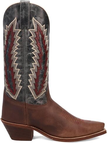 Laredo Womens Cadence Embroidered Snip Toe Pull On Casual Boots Mid Calf Low Heel 1-2" - Brown in Saudi Arabia