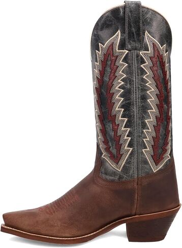 Laredo Womens Cadence Embroidered Snip Toe Pull On Casual Boots Mid Calf Low Heel 1-2" - Brown in Saudi Arabia