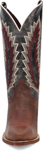 Laredo Womens Cadence Embroidered Snip Toe Pull On Casual Boots Mid Calf Low Heel 1-2" - Brown in Saudi Arabia