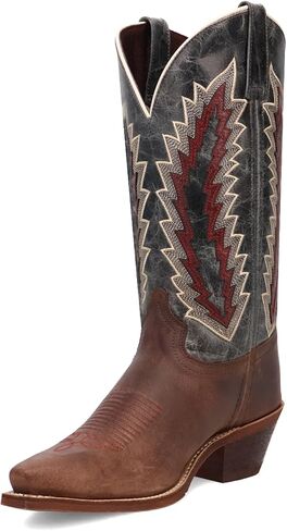 Laredo Womens Cadence Embroidered Snip Toe Pull On Casual Boots Mid Calf Low Heel 1-2" - Brown in Saudi Arabia