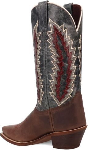 Laredo Womens Cadence Embroidered Snip Toe Pull On Casual Boots Mid Calf Low Heel 1-2" - Brown in Saudi Arabia