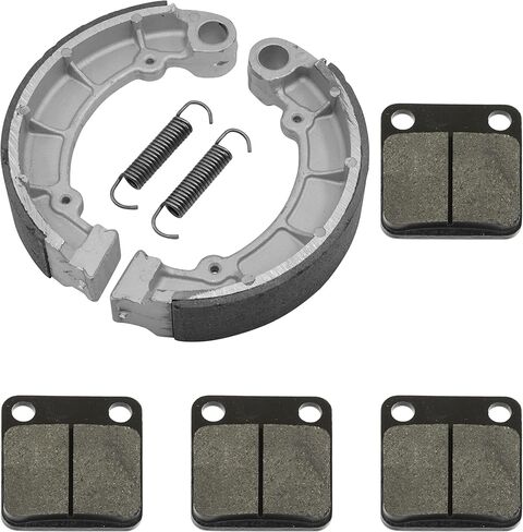 Caltric Front Brake Pads & Rear Shoes Compatible with Kawasaki Kvf300 Kvf-300 Prairie 300 1999-2001 in Saudi Arabia