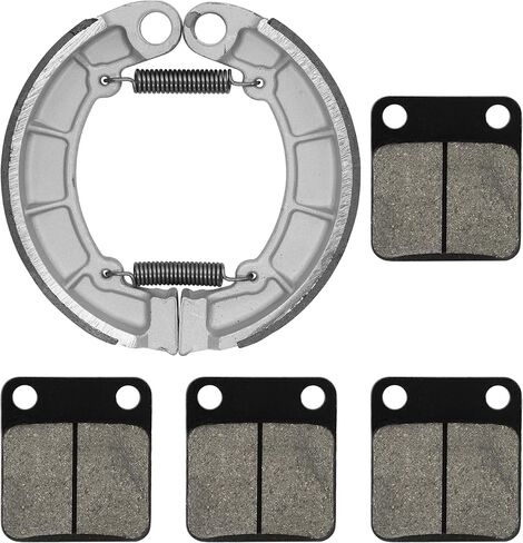 Caltric Front Brake Pads & Rear Shoes Compatible with Kawasaki Kvf300 Kvf-300 Prairie 300 1999-2001 in Saudi Arabia