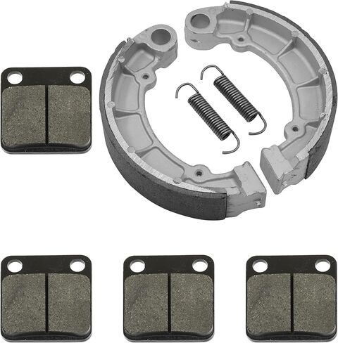 Caltric Front Brake Pads & Rear Shoes Compatible with Kawasaki Kvf300 Kvf-300 Prairie 300 1999-2001 in Saudi Arabia