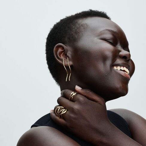 Pandora Essence حلقة Infinity على شكل عضوي - حلقة مطلية بالذهب 14K للنساء - هدية لها - تشمل صندوق الهدايا in Saudi Arabia