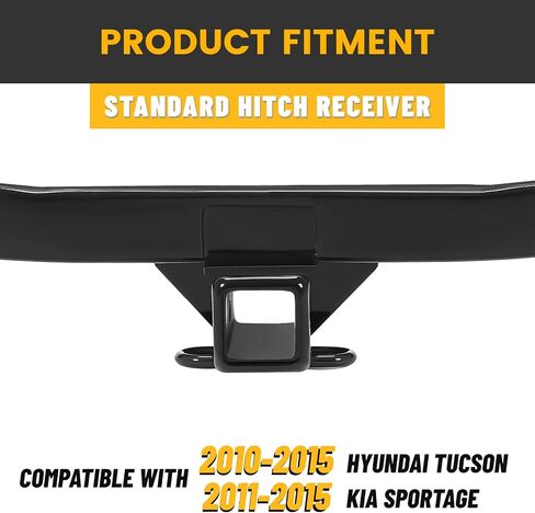 KUAFU Class 3 Trailer Hitch Compatible with 2010-2015 Hyundai Tucson/ 2011-2015 Kia Sportage Black Towing Hitch 2-Inch Receiver in Saudi Arabia