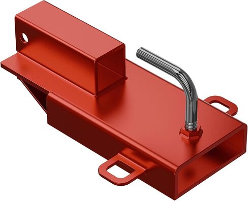 Single Forklift Trailer Ball Hitch Attachment, Clamp-On Monut Fork Pallet Tow Receiver, Fits Forks Up to 5.7 Wide, 2" Inch Towing Adapter with Safety Chain (Red) in Saudi Arabia
