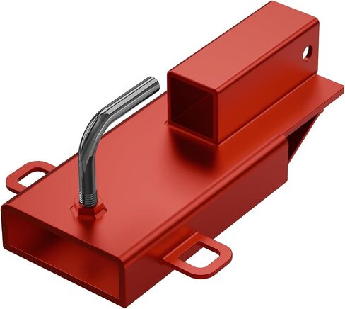 Single Forklift Trailer Ball Hitch Attachment, Clamp-On Monut Fork Pallet Tow Receiver, Fits Forks Up to 5.7 Wide, 2" Inch Towing Adapter with Safety Chain (Red) in Saudi Arabia