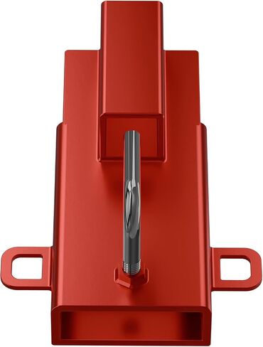 Single Forklift Trailer Ball Hitch Attachment, Clamp-On Monut Fork Pallet Tow Receiver, Fits Forks Up to 5.7 Wide, 2" Inch Towing Adapter with Safety Chain (Red) in Saudi Arabia