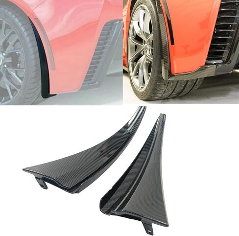 Rear Side Splash Guards Mud Flap with Rear Bumper Side Corner Splitter Apron 4PCS for Corvette C7 ZR1 Z06 Grand Sport 2015-2019 (Carbon Fiber Print) in Kuwait