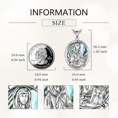 Saint Jude/Michael/Muerte/Benedict/Mary/Dymphna Necklace for Men Sterling Silver Pendant Necklaces Prtotect Jewelry Gifts for Men Women in Saudi Arabia