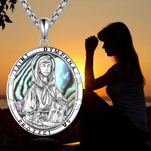 Saint Jude/Michael/Muerte/Benedict/Mary/Dymphna Necklace for Men Sterling Silver Pendant Necklaces Prtotect Jewelry Gifts for Men Women in Saudi Arabia