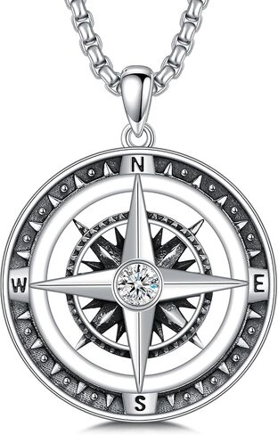 Compass Necklace Sterling Silver Compass Celtic Knot/Skull/World Map Happuity Treguant Friendlace Necklace Netclace Travel Draduation Gifts for Women Men Men in Saudi Arabia